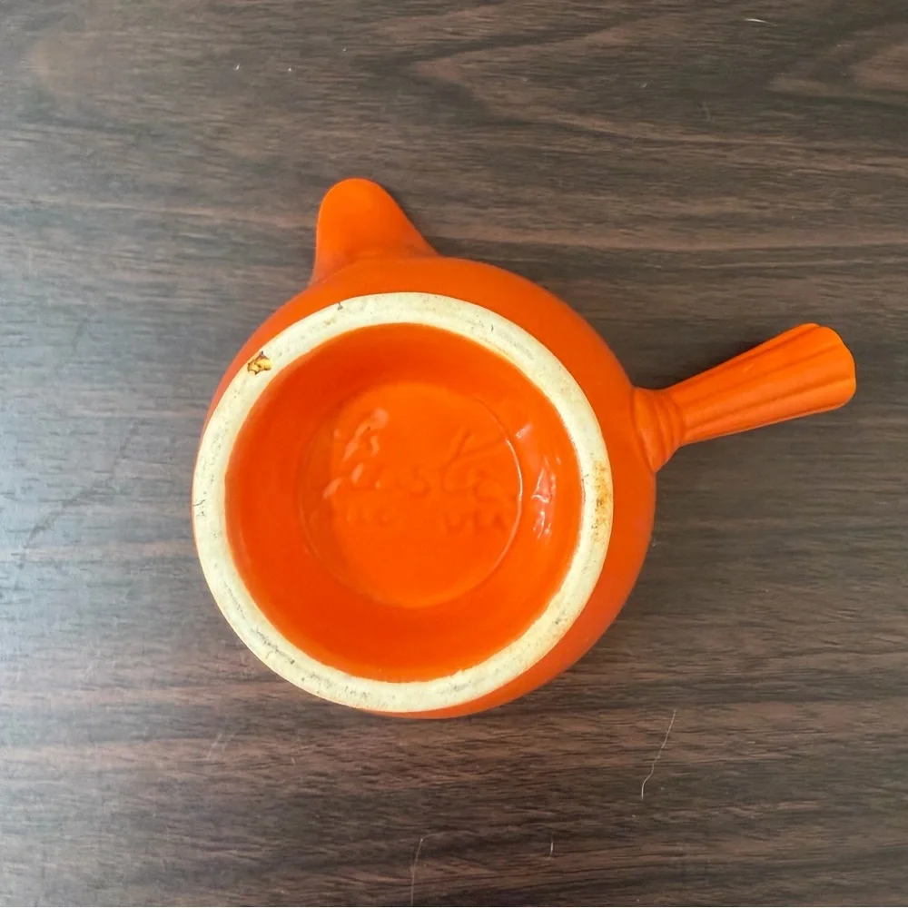 Vintage Fiesta Homer Laughlin Stick Handle Creamer Red Orange 1930s Fiestaware